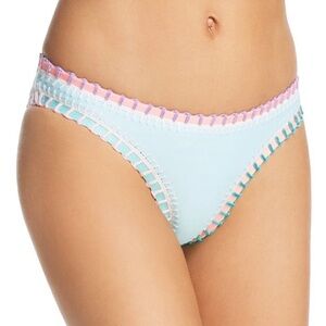 PLATINUM SWIMWEAR Stitched Scoop Bikini Bottoms in Light Blue Size M